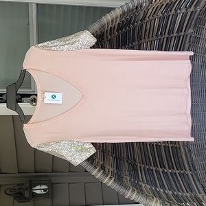 POL Glitter Sleeve Top